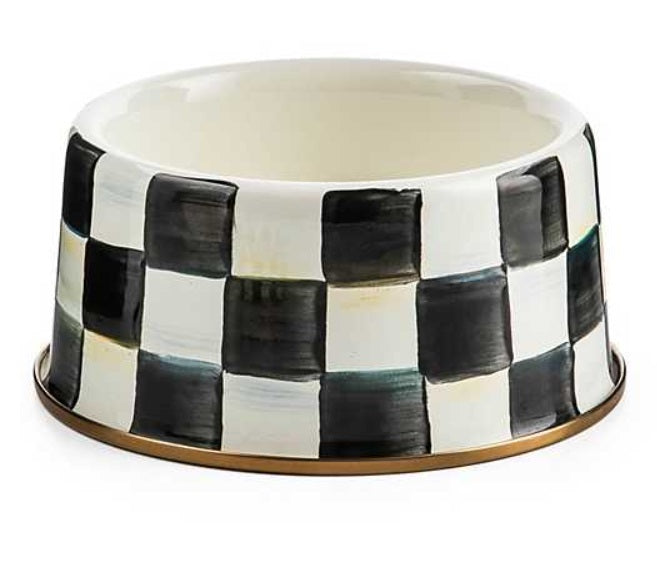 Courtly Check Enamel Pet Dish - Medium