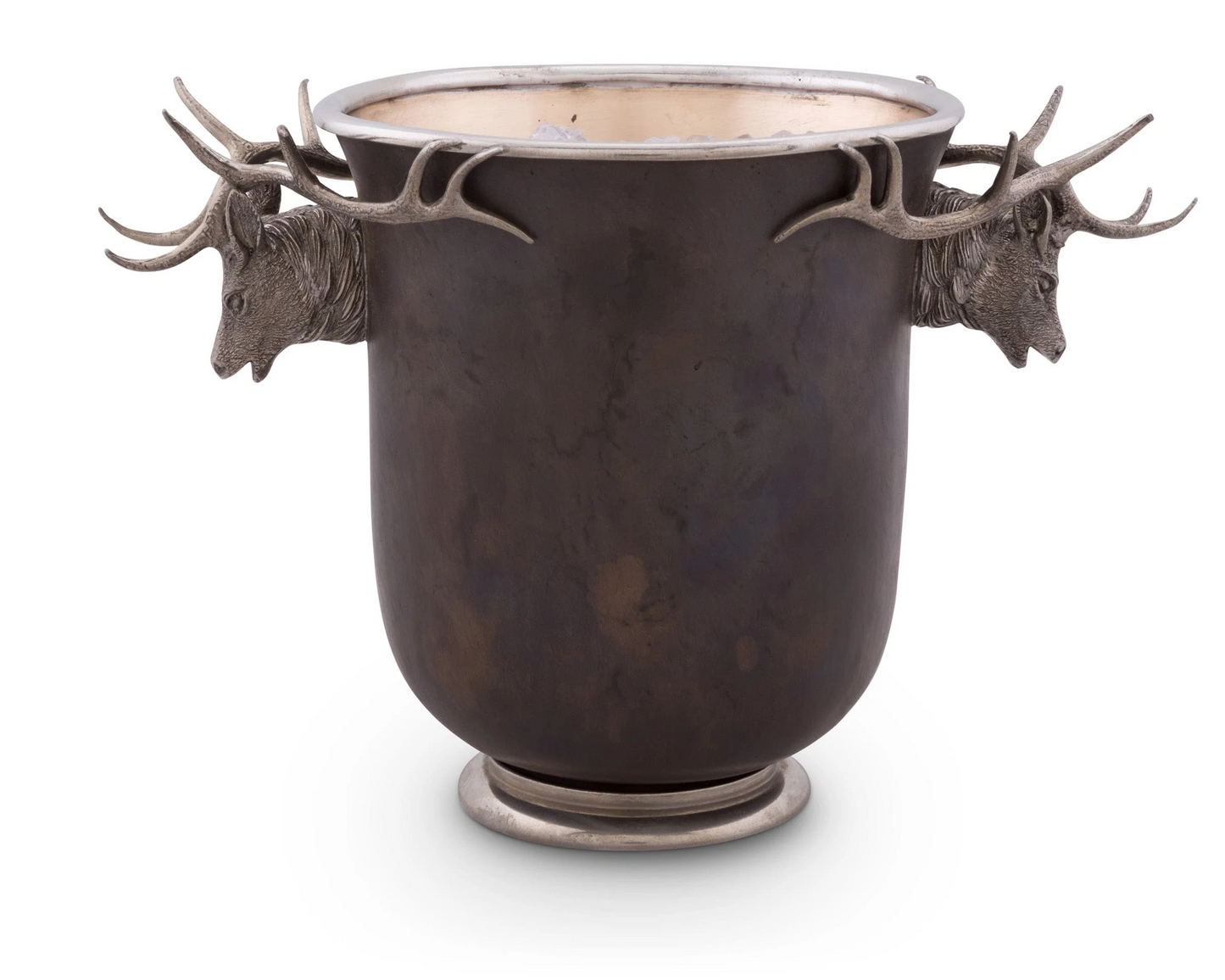 Elk Head Handle Bronze Ice Bucket