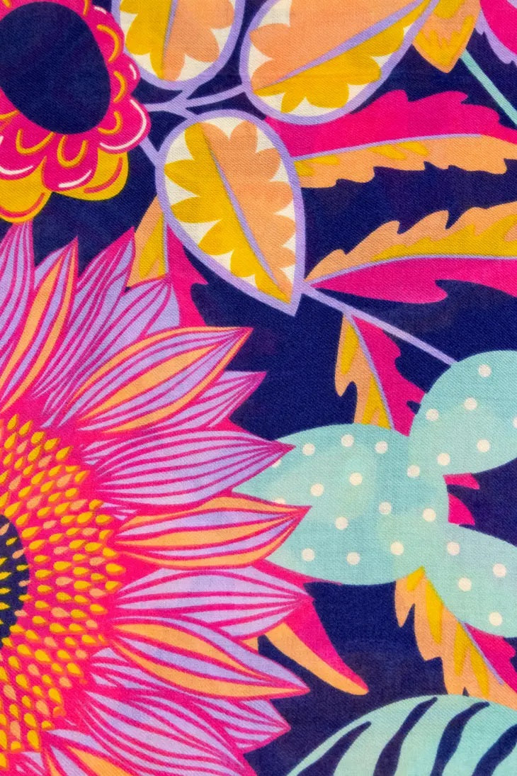 Fantasy Floral Scarf Navy