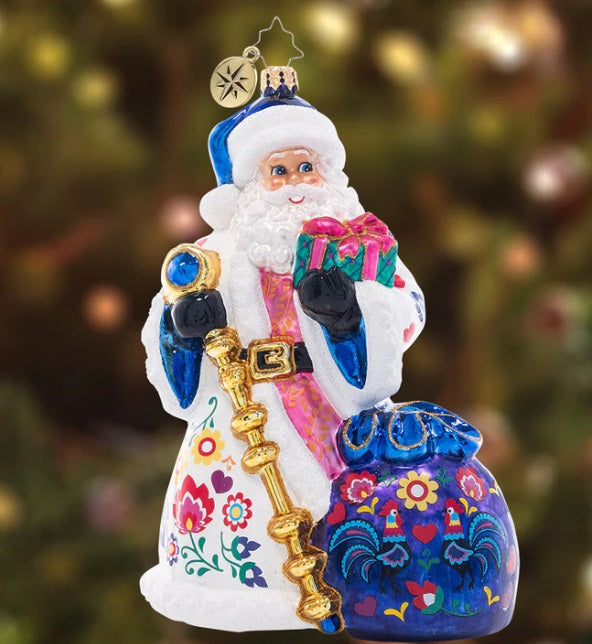 Floral Folk Santa