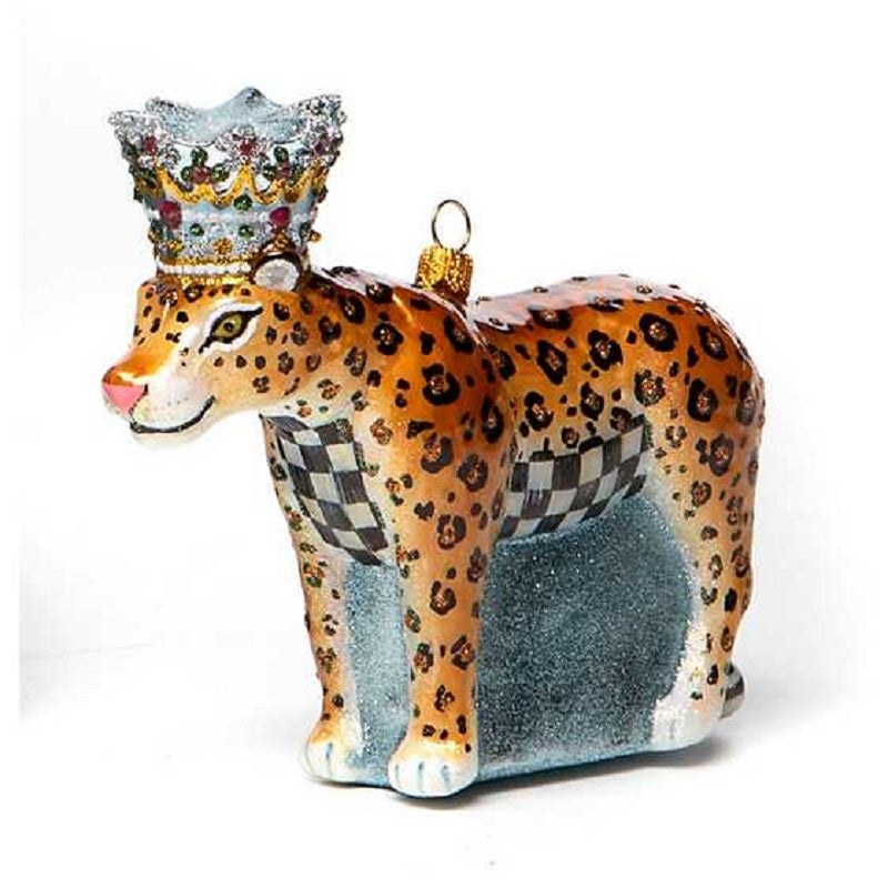 Glass Ornament - Leopard King