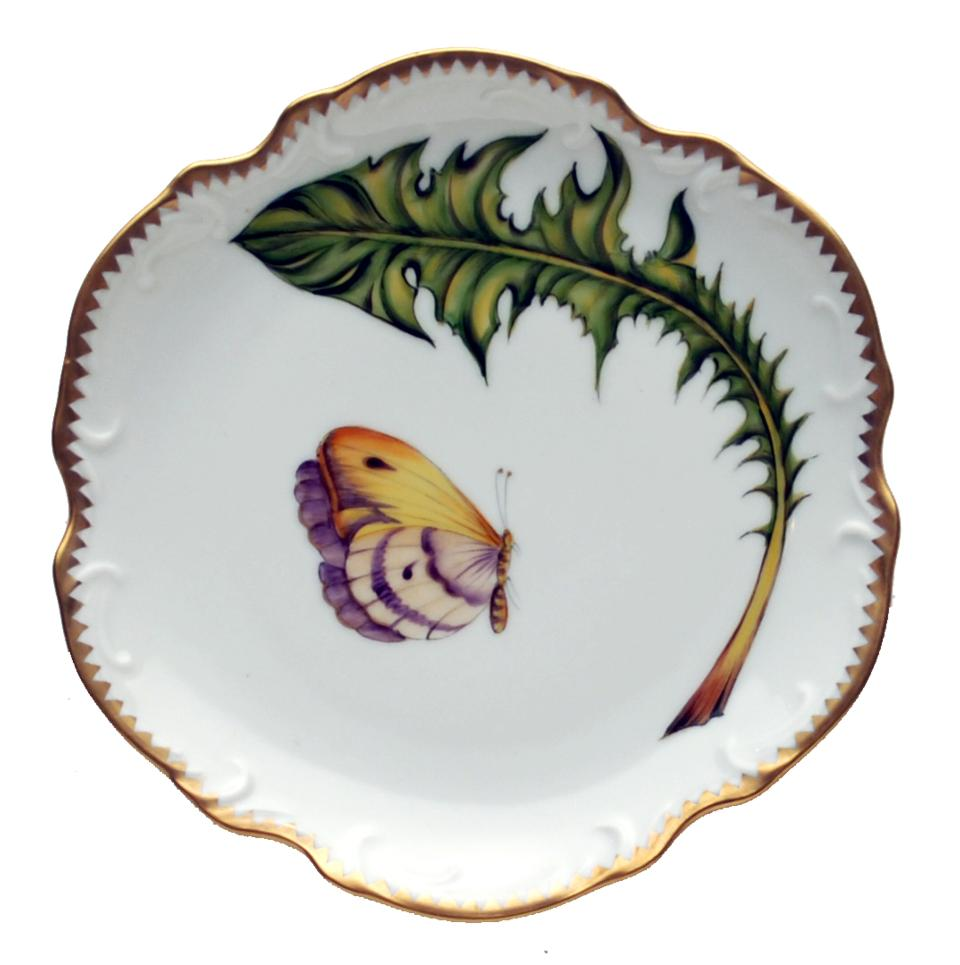 Green Leaf Butterfly Bread & Butter Plate