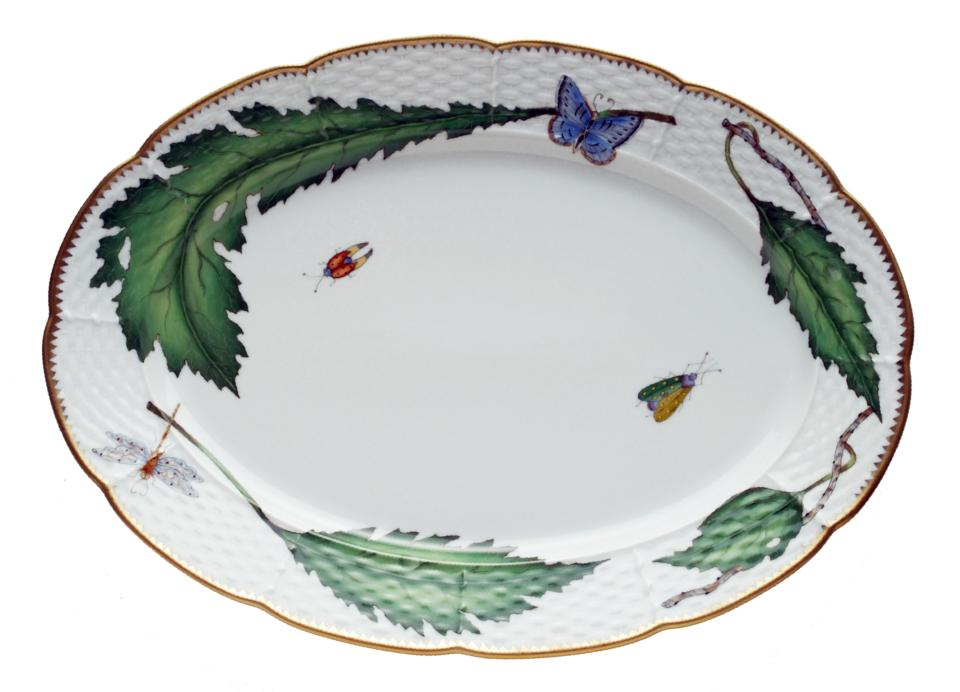 Green Leaf Oval Platter
