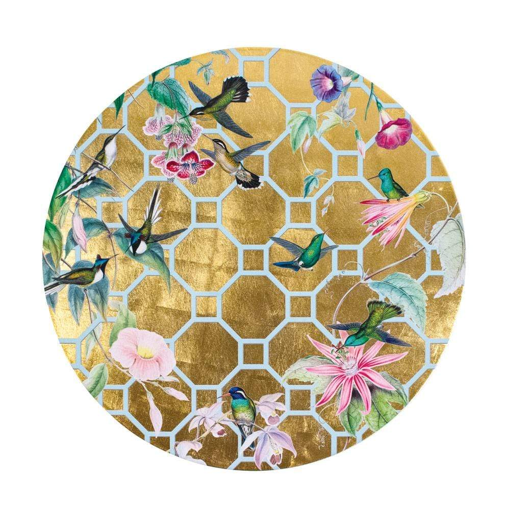 Hummingbird Trellis Round Lacquer Placemat