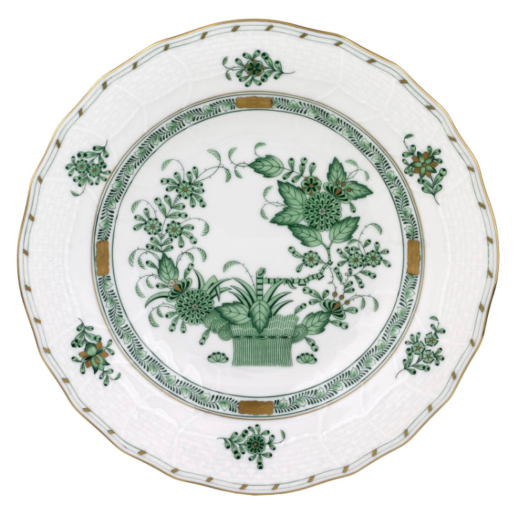 Indian Basket Green Dessert Plate SPECIAL ORDER