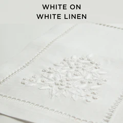 Jardin Estate Dinner Napkin White on White