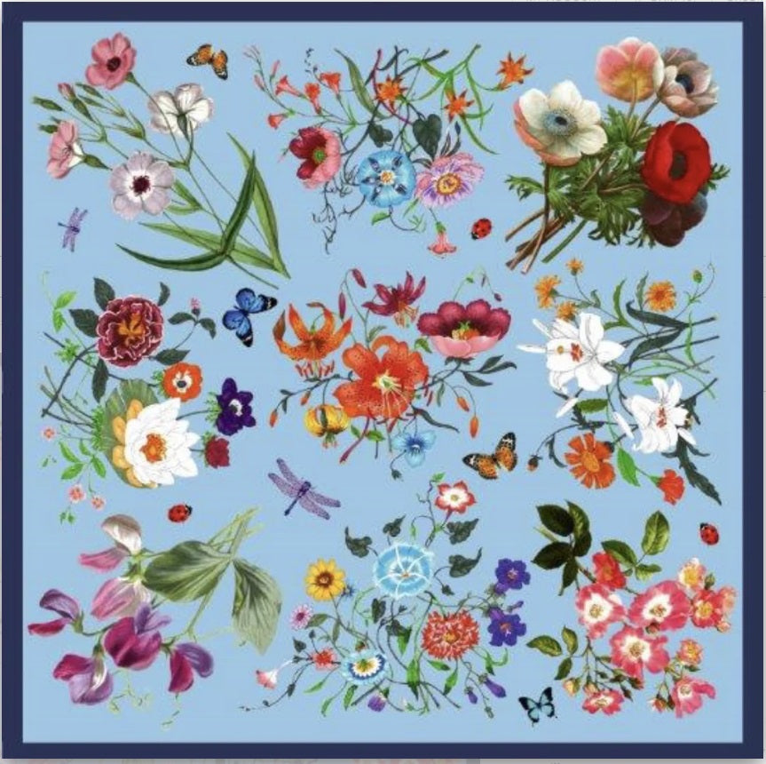 La Vie En Rose Scarf Blue