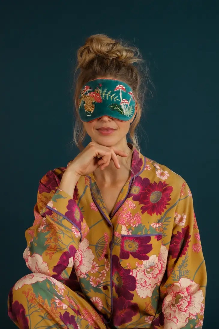 Lavender Velvet Eyemask Doe With Toadstools