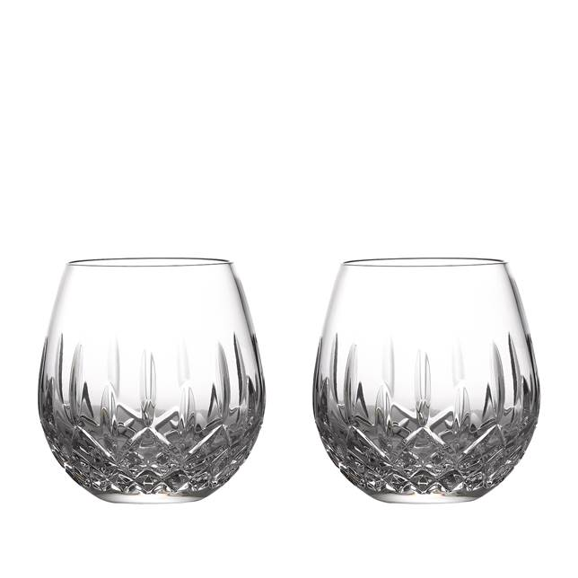Lismore Nouveau Stemless Wine Light Red 14 OZ Set/2