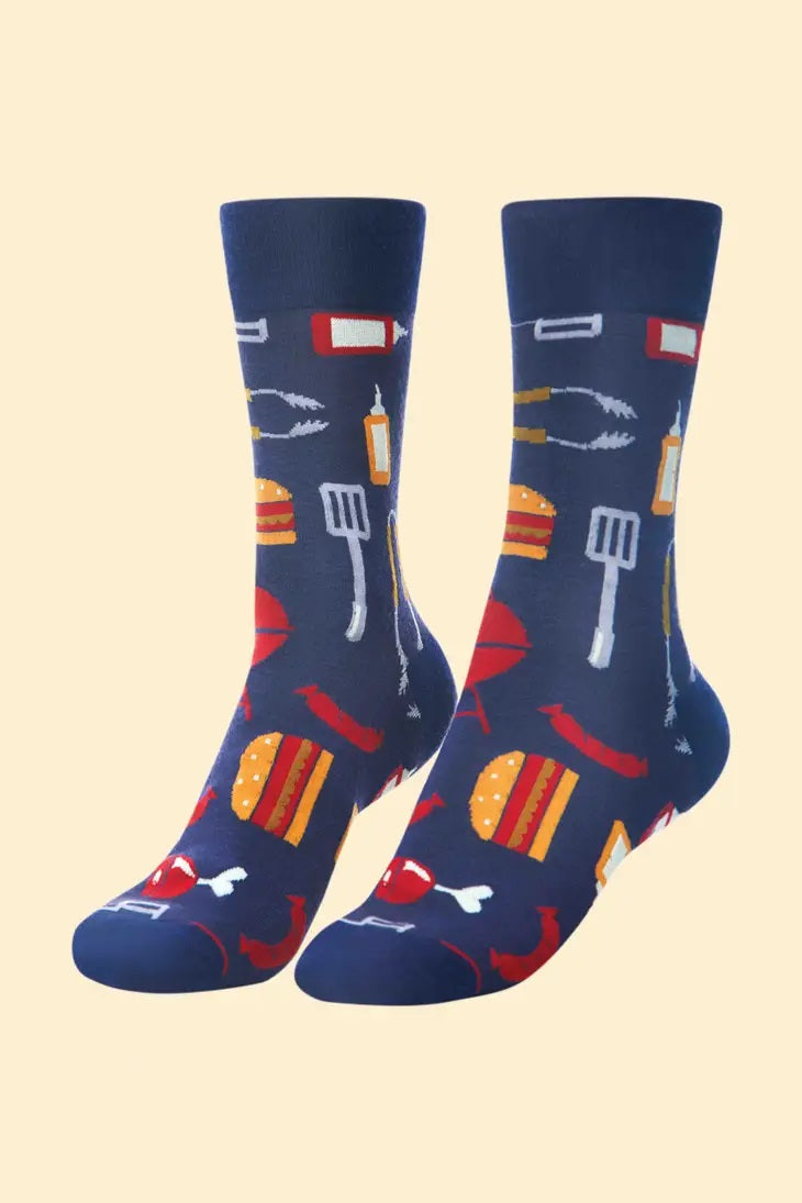 Men's BBQ Buddy Socks - Navy
