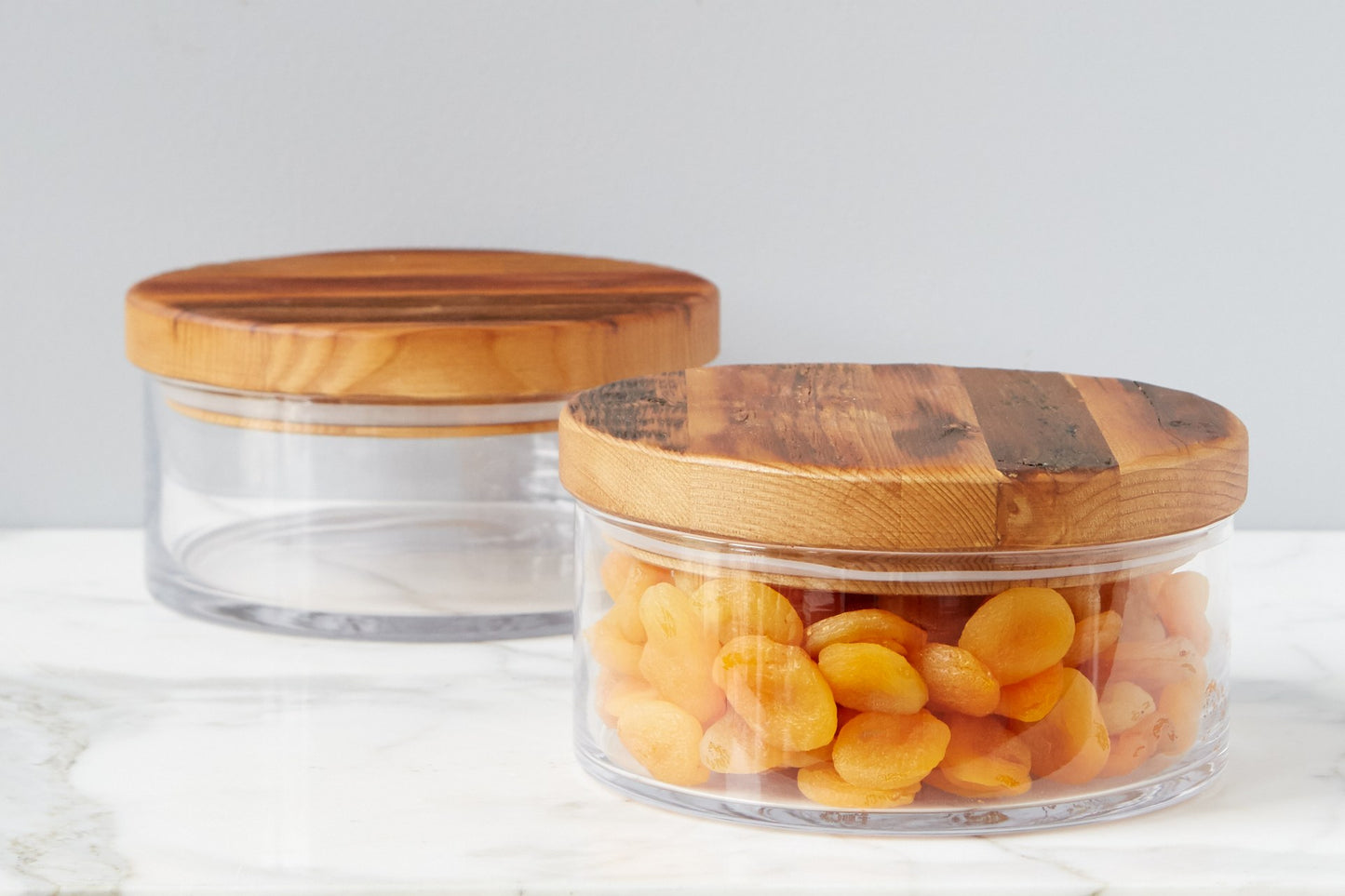 Natural Wood Top Canister, Medium