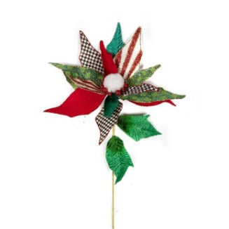 Nostalgia Jumbo Poinsettia Stem