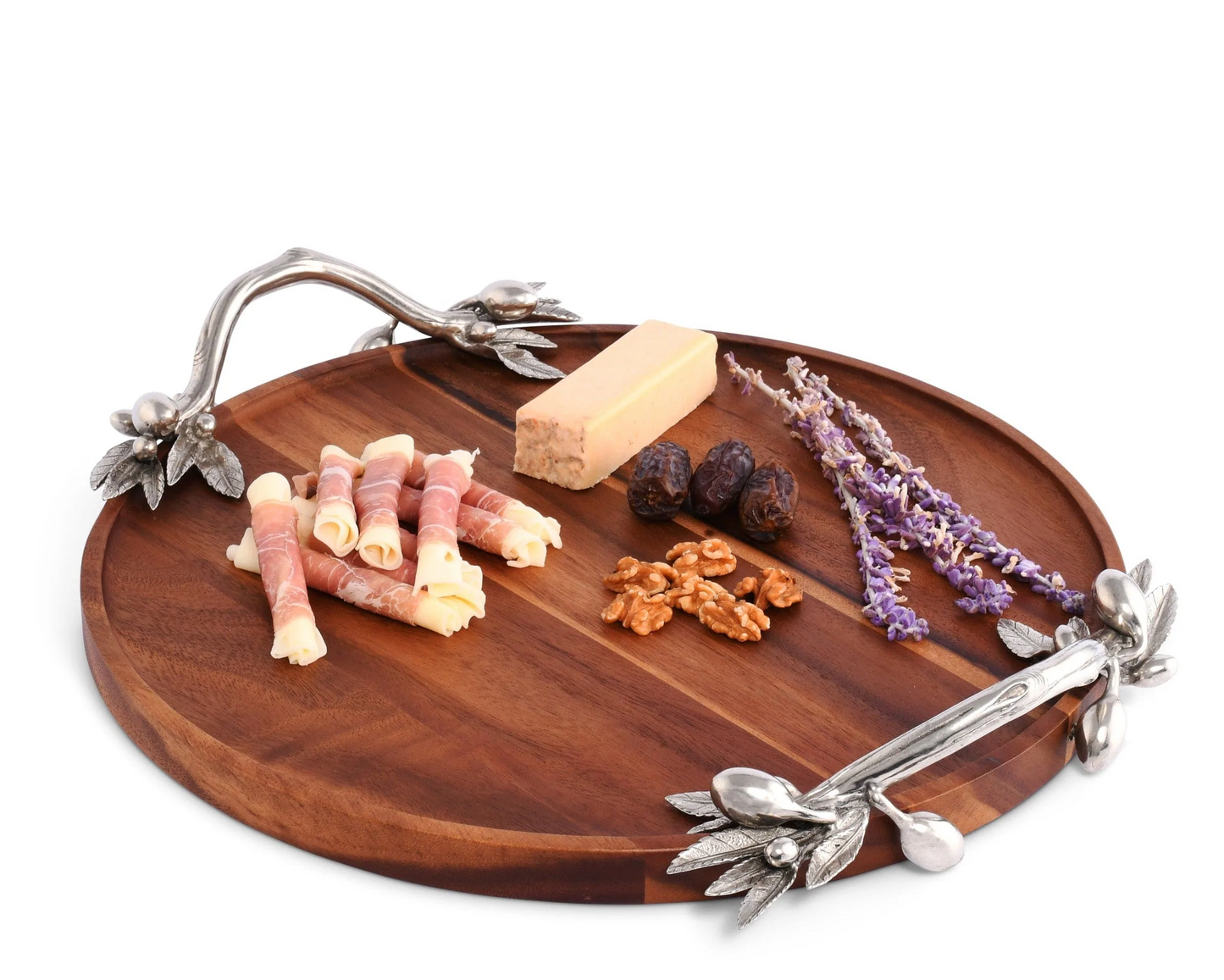 Olive Serving Tray Acacia- Round