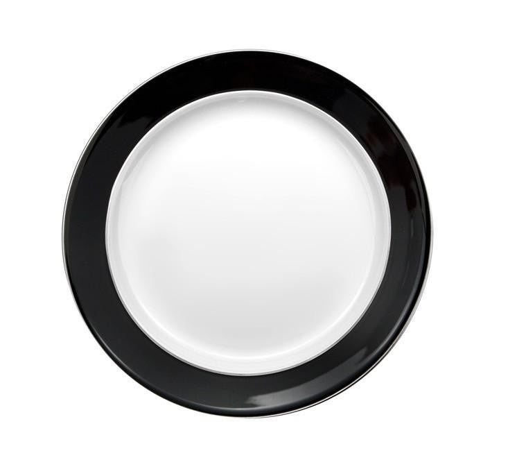 Paris Black Border Platinum Rim Dinner Plate