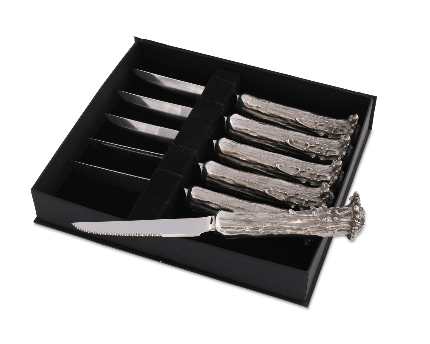 Pewter Antler Steak Knife Set