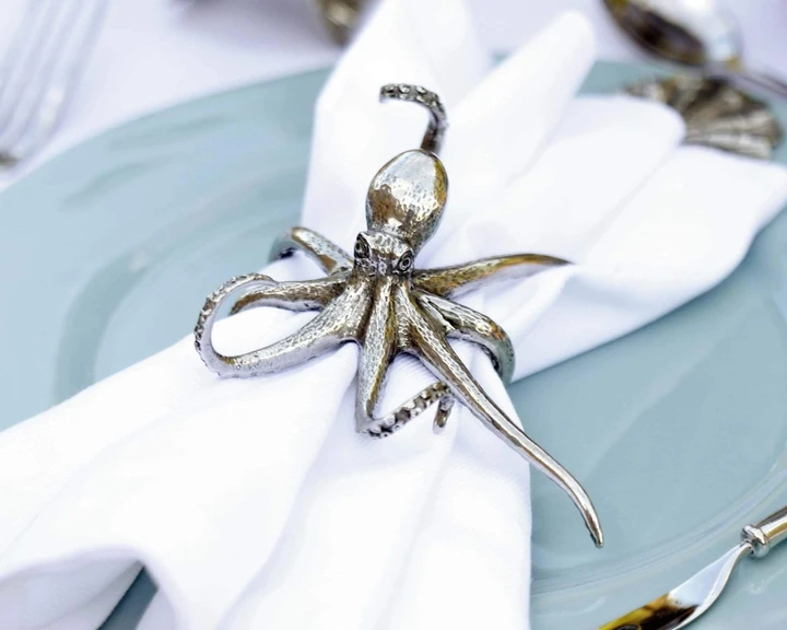 Pewter Octopus Napkin Ring