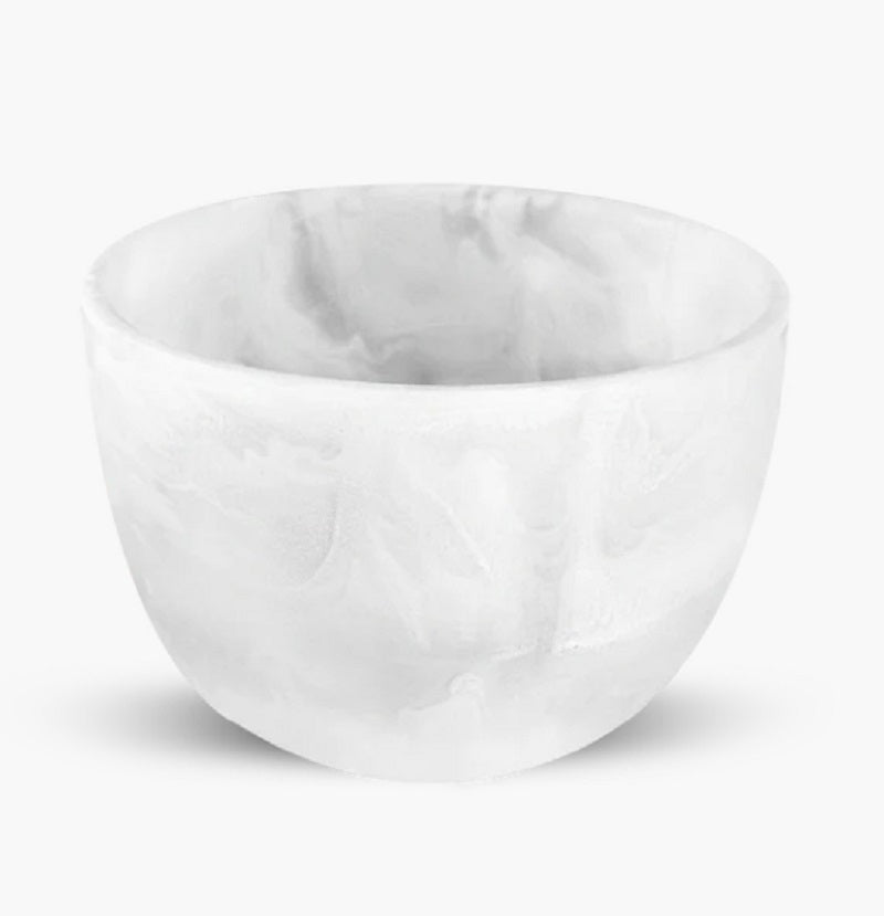 Resin Deep Bowl Small White Swirl