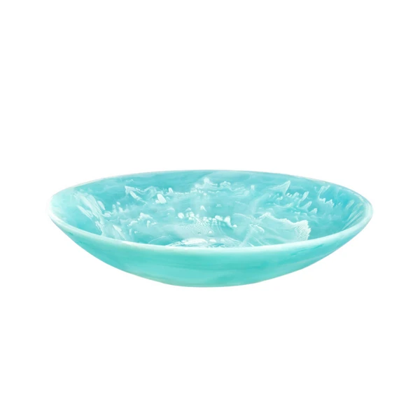 Resin Everyday Bowl Large Aqua Swirl