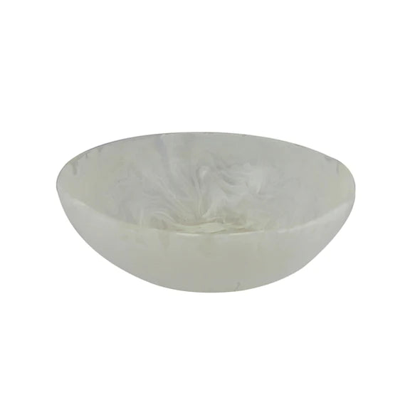 Resin Wave Bowl Medium White Swirl