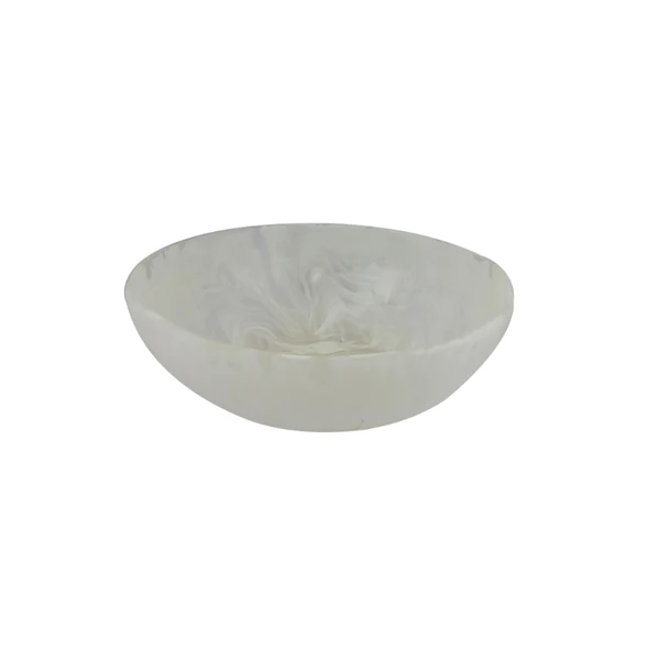 Resin Wave Bowl Large White Swirl