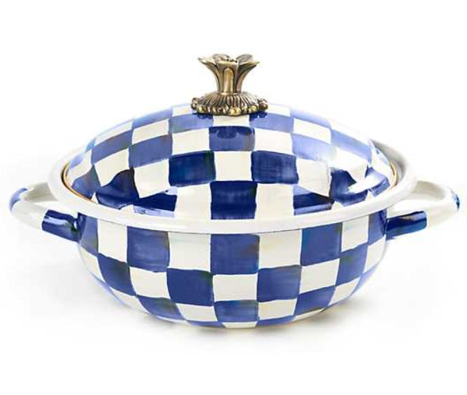 Royal Check Enamel Casserbole - Medium