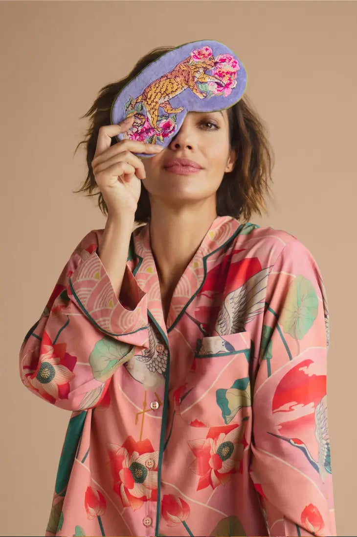 Sassy Leopard in Lavender Eye Mask