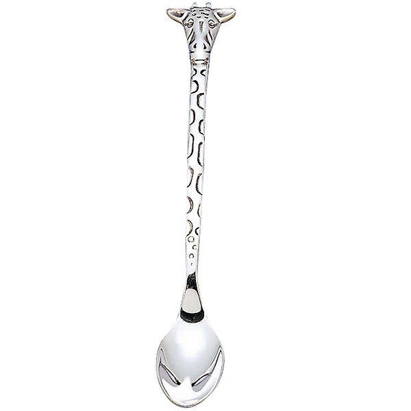 Silver Safari Silverplate Giraffe Baby Feeding Spoon