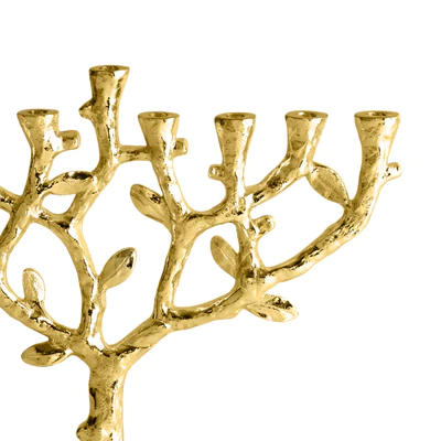 Tree of Life Menorah Gold