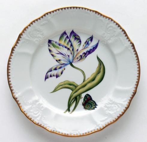 Yellow, Green, Purple & Blue Tulip Salad Plate