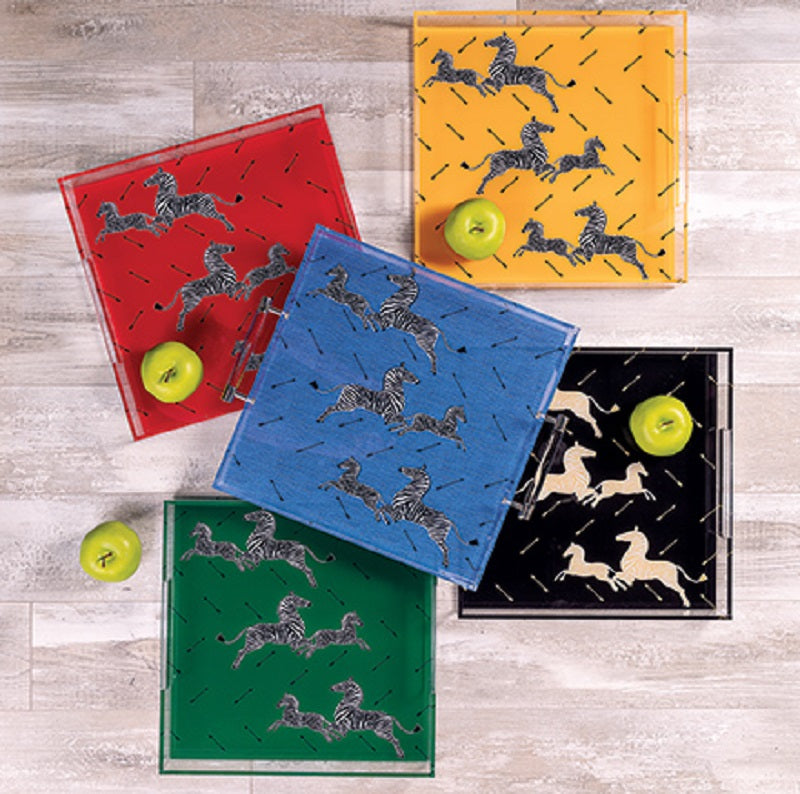 Zebra Red Lucite Tray