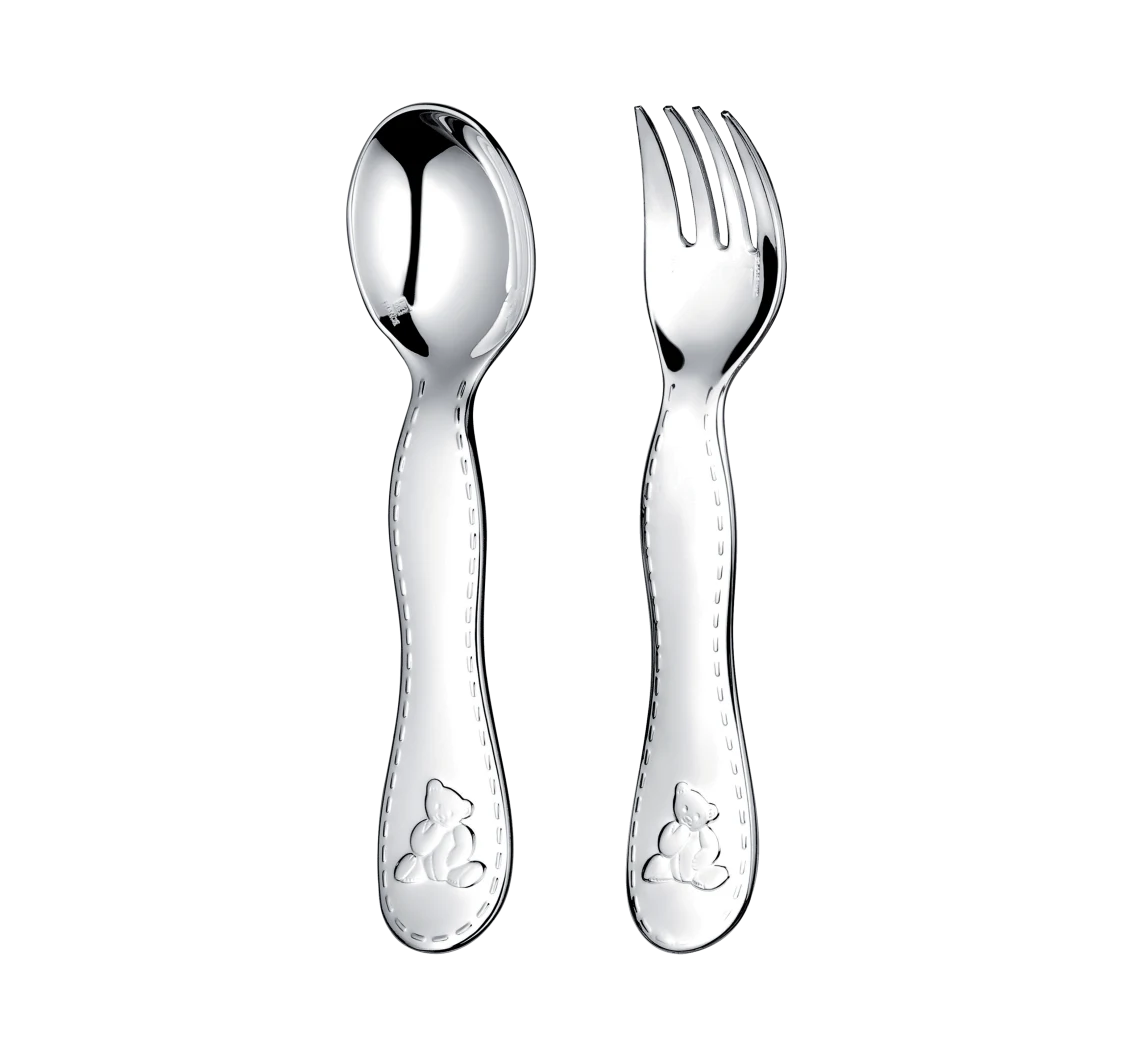 Charlie Bear Silver-Plated Two-Piece Baby Flatware Set