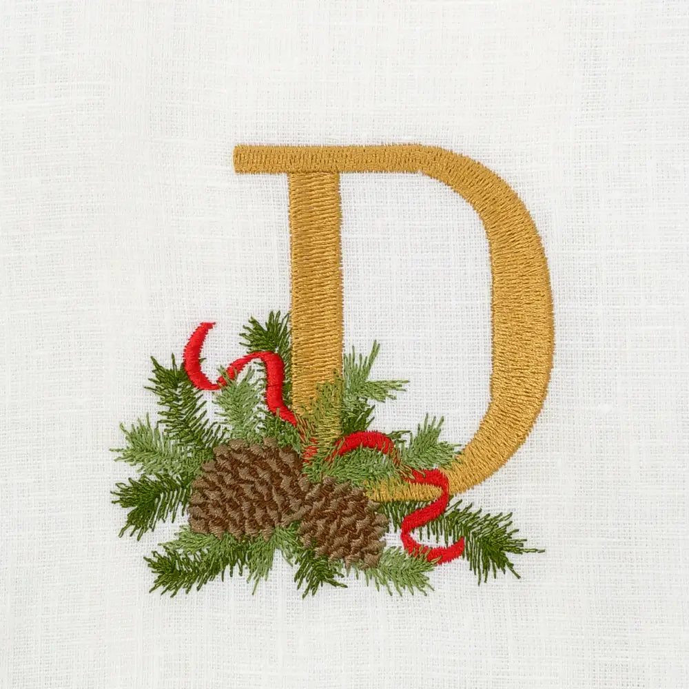 Winter Pine Monogram Towel
