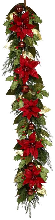 Glittered Poinsettia Garland