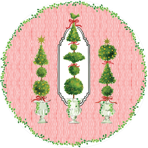 Eloise Red Round Paper Placemats