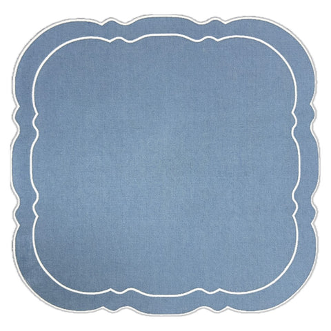 Linho Scalloped Square Linen Mat