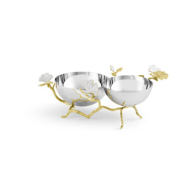 Butterfly Gingko Gold Double Dish