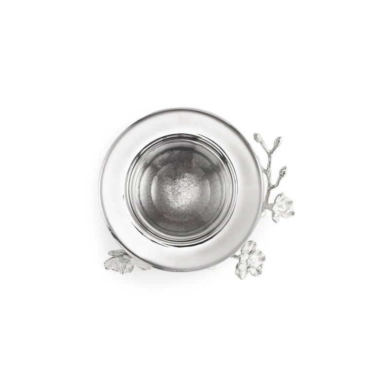Silver Orchid Caviar Dish With Spoon