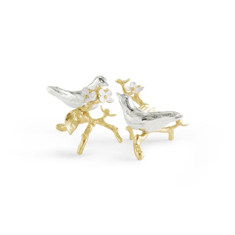 Lovebirds Silver & Gold Pair Decorative Object (2 pc)