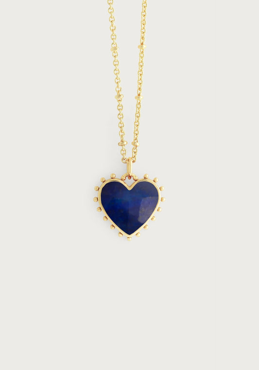 Heart With Stone Pendant Necklace