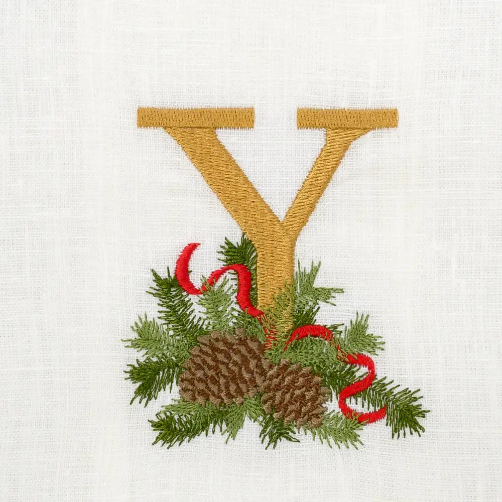 Winter Pine Monogram Towel