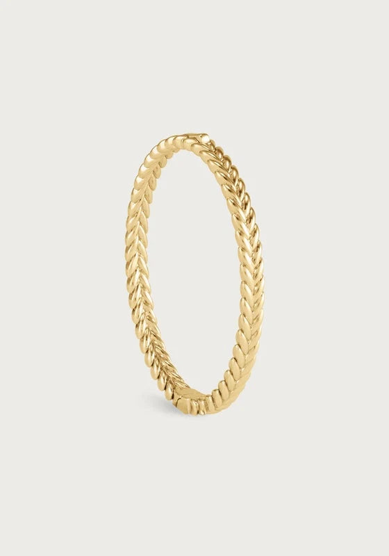 Cheval Braid Hinged Bangle - Thin