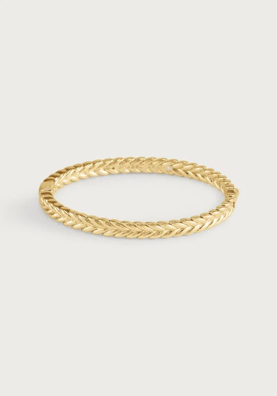 Cheval Braid Hinged Bangle - Thin