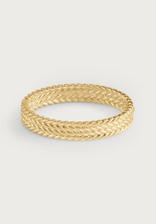 Cheval Braid Hinged Bangle - Thick