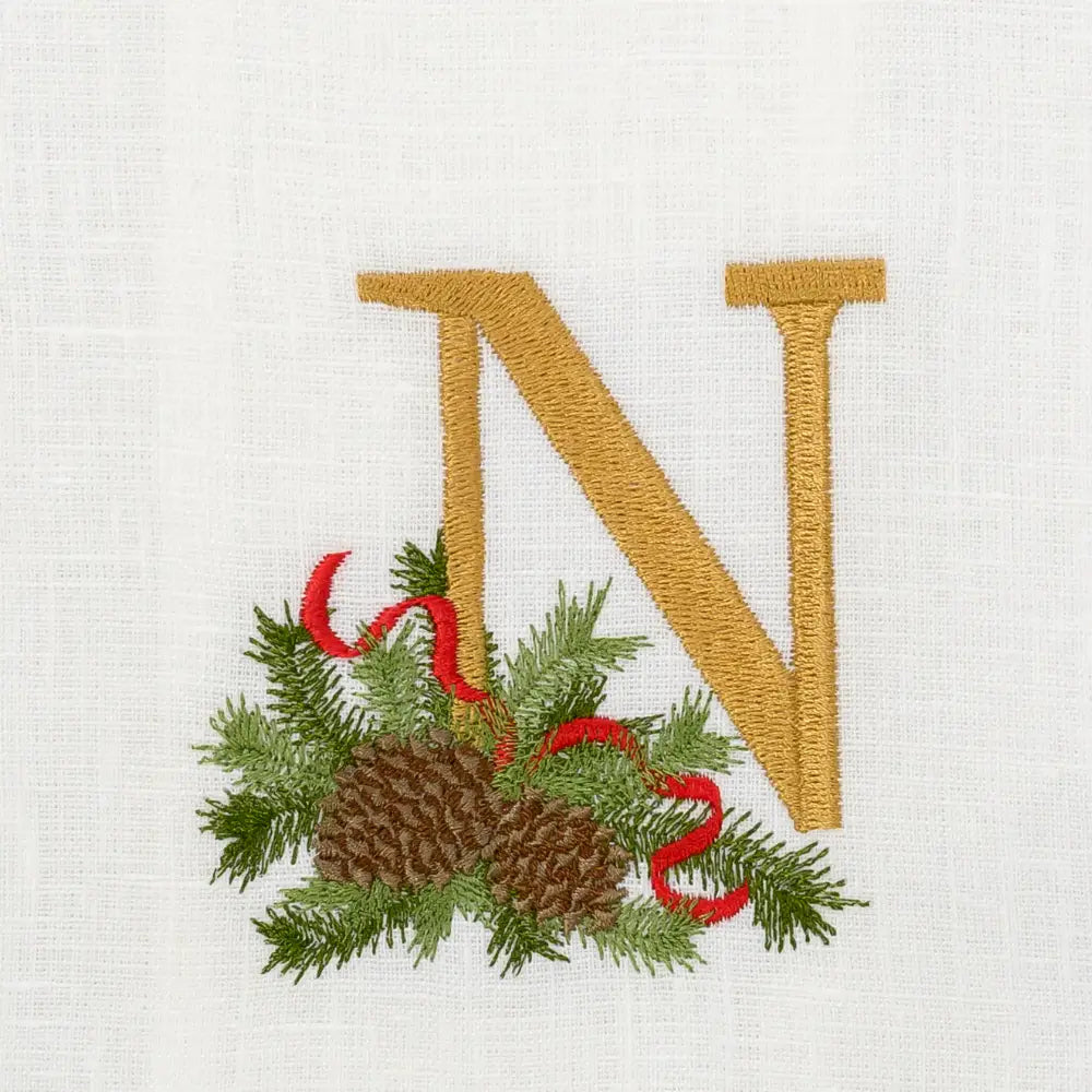 Winter Pine Monogram Towel