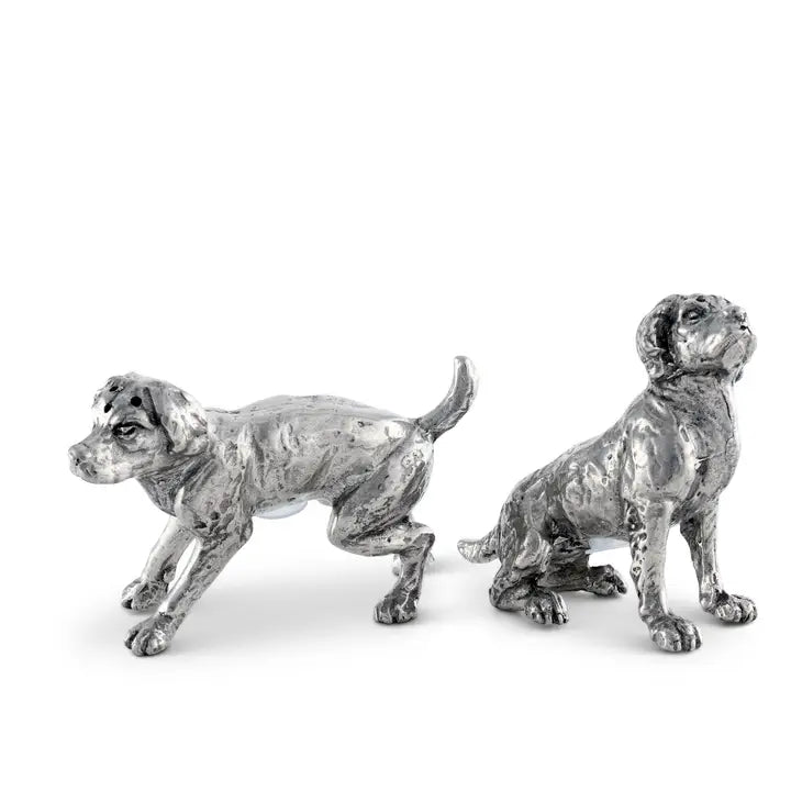 Pewter Spaniel Salt & Pepper Set