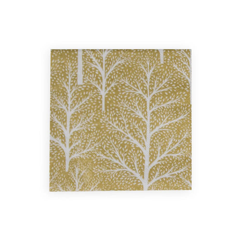 Winter Trees Gold/White Napkins