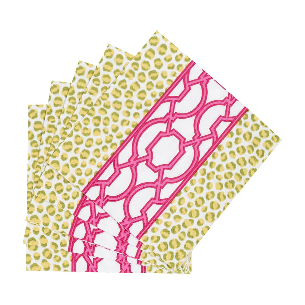 Knots And Spots Green/Fuchsia Napkin