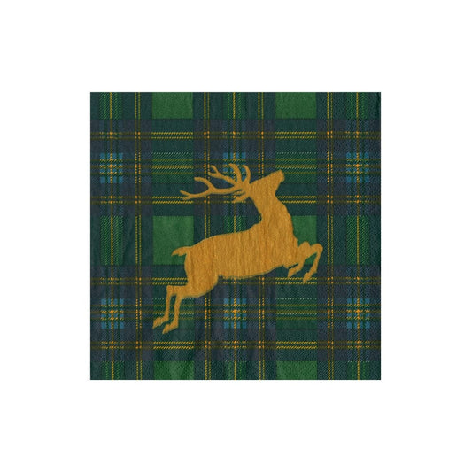 Reindeer Tartan Green Napkins