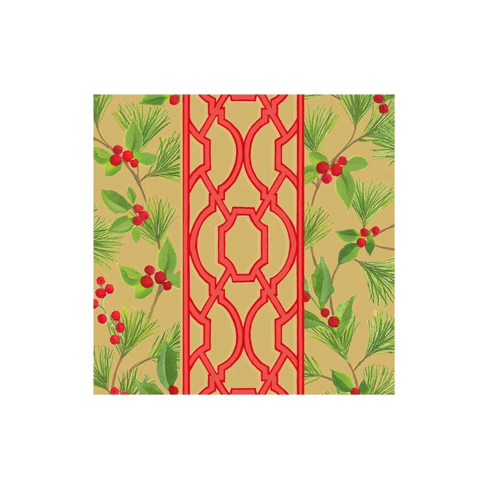 Knots And Greenery Gold Napkins