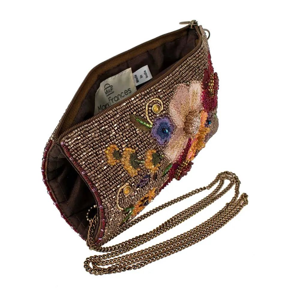 Budding Romance Beaded Floral Crossbody Phone Bag